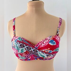 Sea Level Australia Floral Bandeau Twist Bikini Top – Underwire Push‑Up | US 6